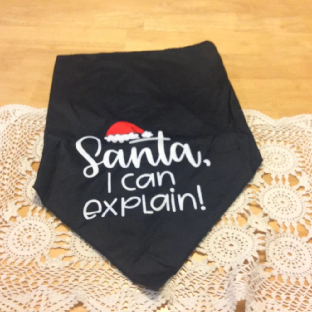 Dog Bandana for Christmas, Santa, I can explain!